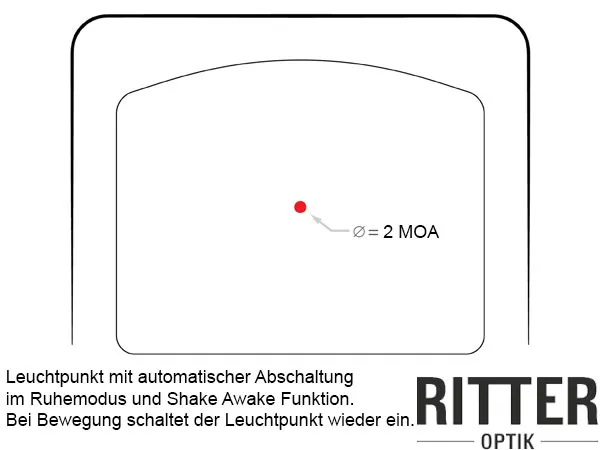 Reflexvisier V-VISION III RMR Mikro Red Dot 2 MOA Leuchtpunkt mit automatische Abschaltung - VVIII-RMS-2